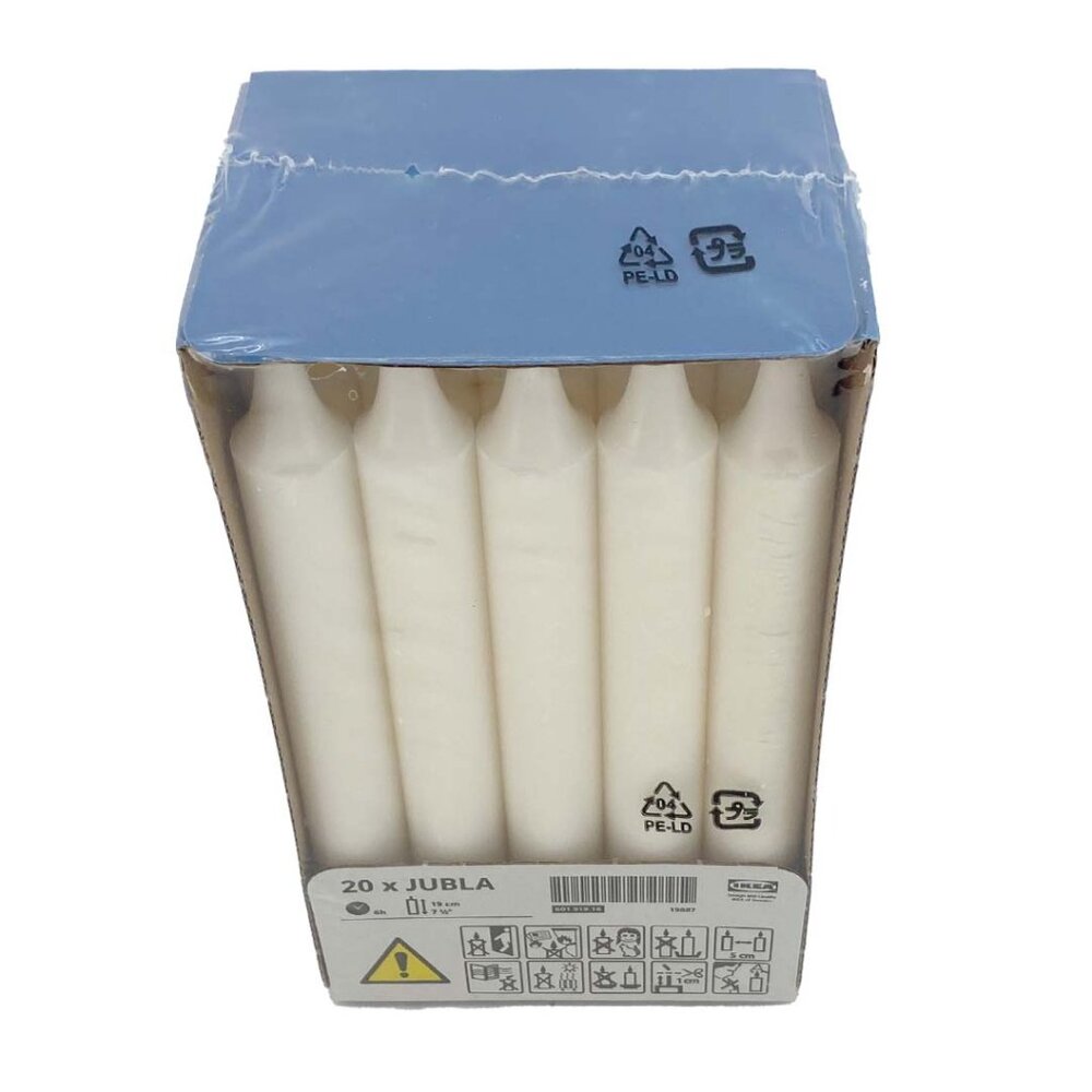 IKEA | Jubla 20 Pack Candles | 7.5 Inches | Chandelier | White **NEW